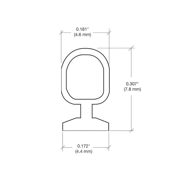 CRL Gray Vinyl Bulb Seal in 10' Long