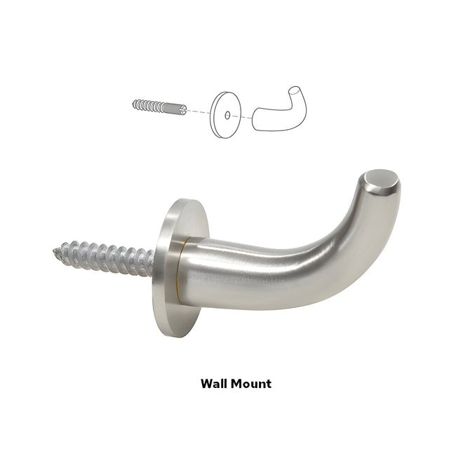 CRL Brushed Nickel Designer Robe Hook