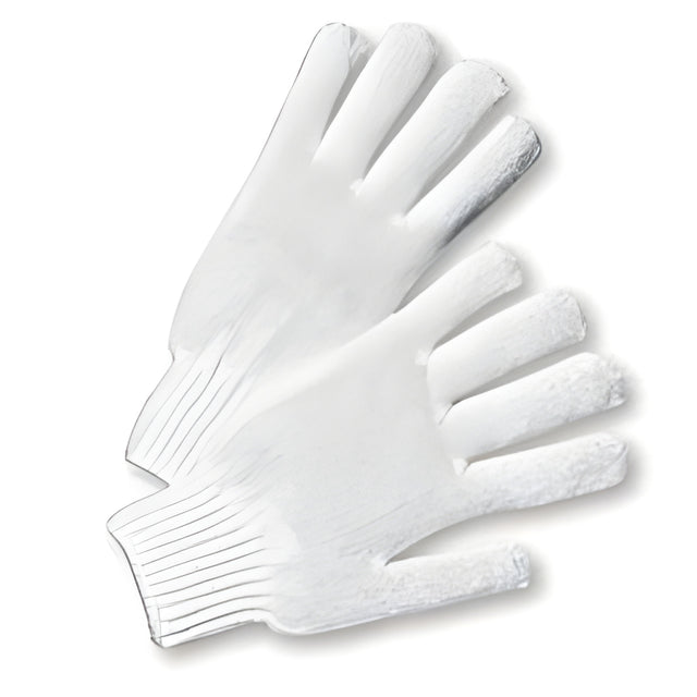 Knitted Gloves, Bleached White, Medium – 12 Pairs/Bag