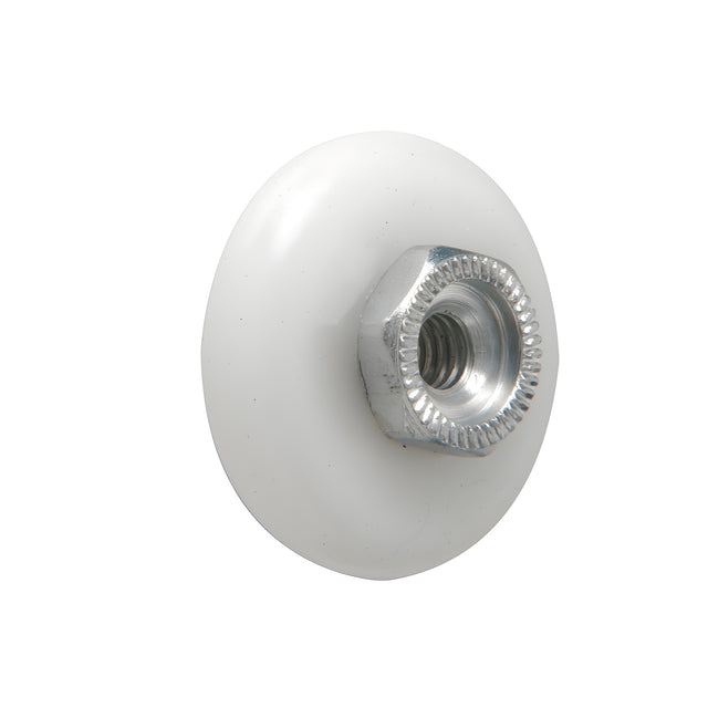 CRL 7/8" Nylon Ball Bearing Shower Door Oval Edge Roller with Threaded Hex Hub - Bulk 50 Pack