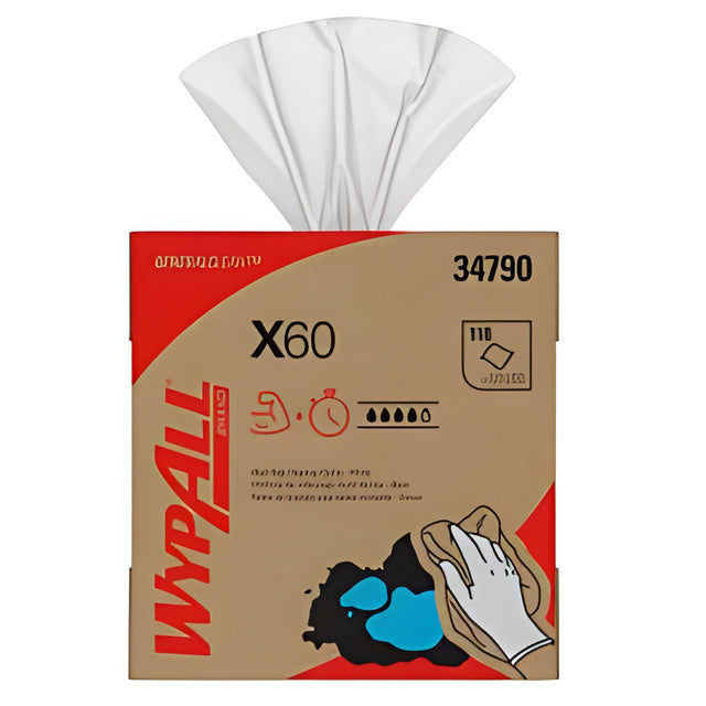 Wypall 34790 WypAll GeneralClean X60 Multi-Task Cleaning Cloths, White, 118 Sheets / Box- 10 Boxes / Case