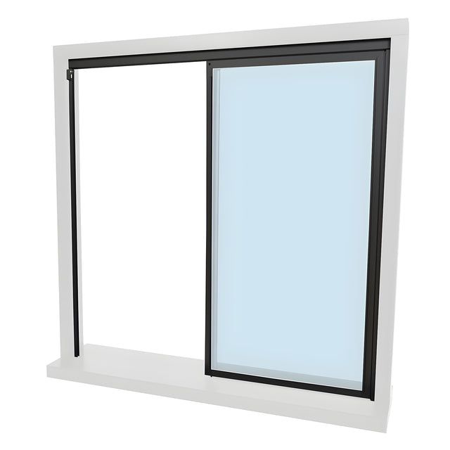 CRL Florence Duranodic Bronze Factory Glazed "XO" Model with 1/4" Tempered Glass Pass-Thru Assembly 36" Width 48" Height