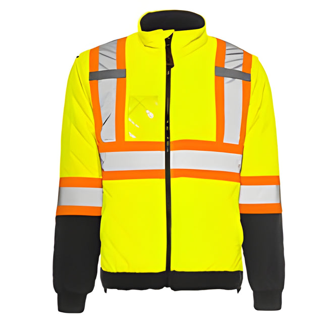 Quilted Traffic Freezer Jacket, Yellow, 5XL