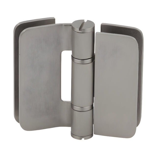 CRL Brushed Nickel Zurich 01 Series 180 Degree Glass-to-Glass Inswing Bi-Fold Hinge