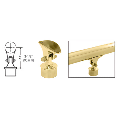 CRL Polished Brass Adjustable Saddle Clamp for 2" Tubing
