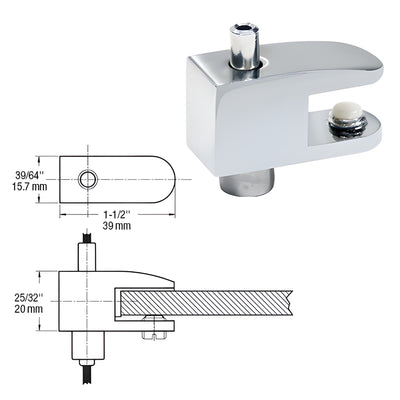CRL Chrome Plated Single Shelf Bracket for Cable Displays (Glass)