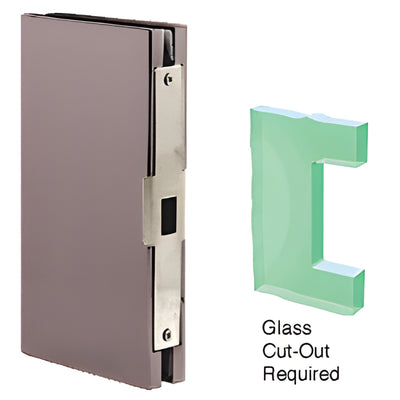 CRL Dark Bronze 4" x 10" Center Lock Glass Door Keeper