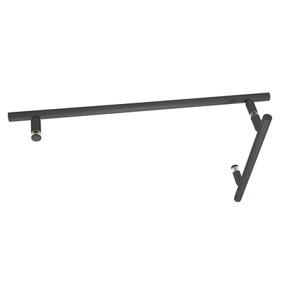 CRL 8x18 in Matte Black Ladder Pull & Towel Bar for Glass Door
