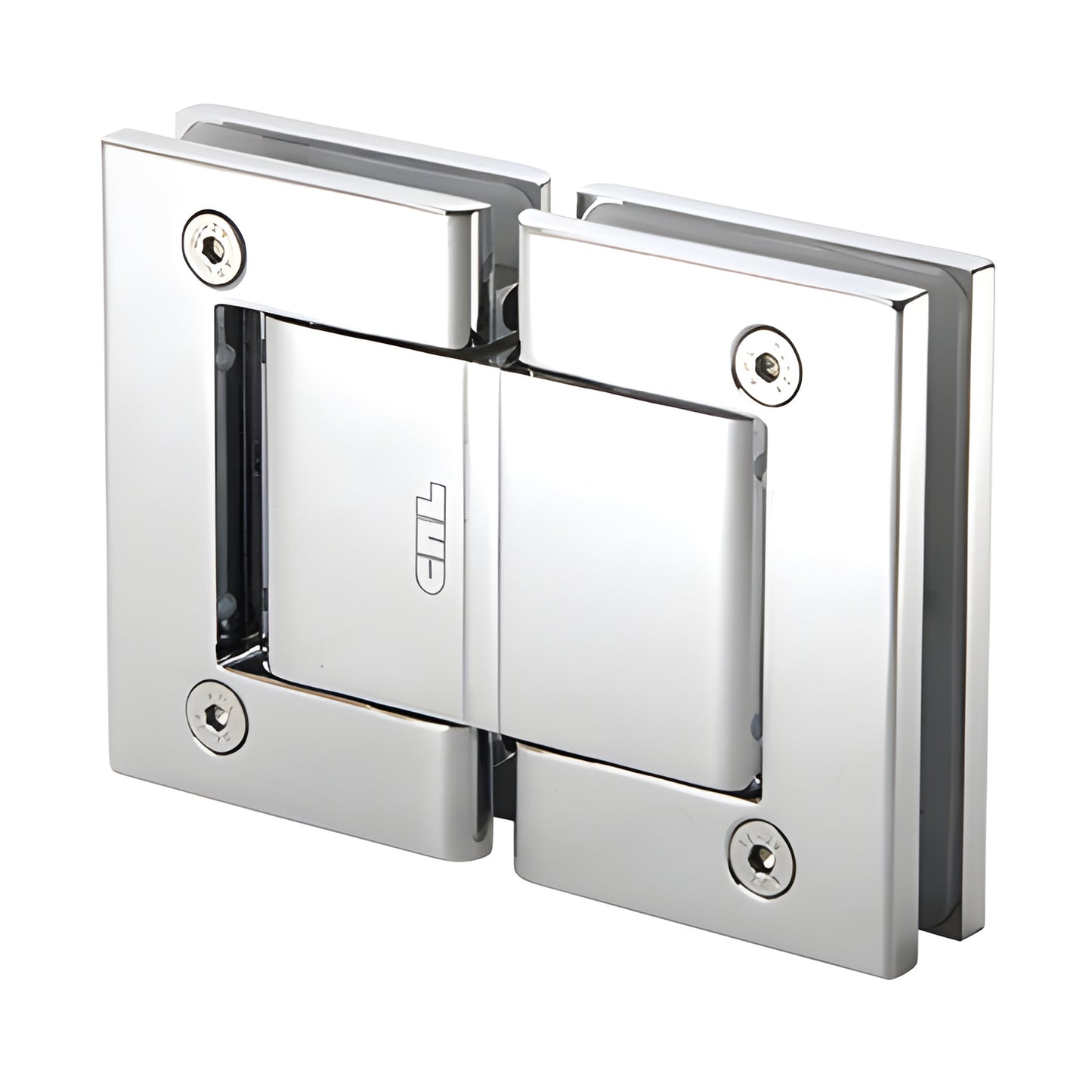 CRL H8215CH polished chrome 180 glass-to-glass self-closing hinge, oil-dynamic, for 3/8 in (10 mm) glass