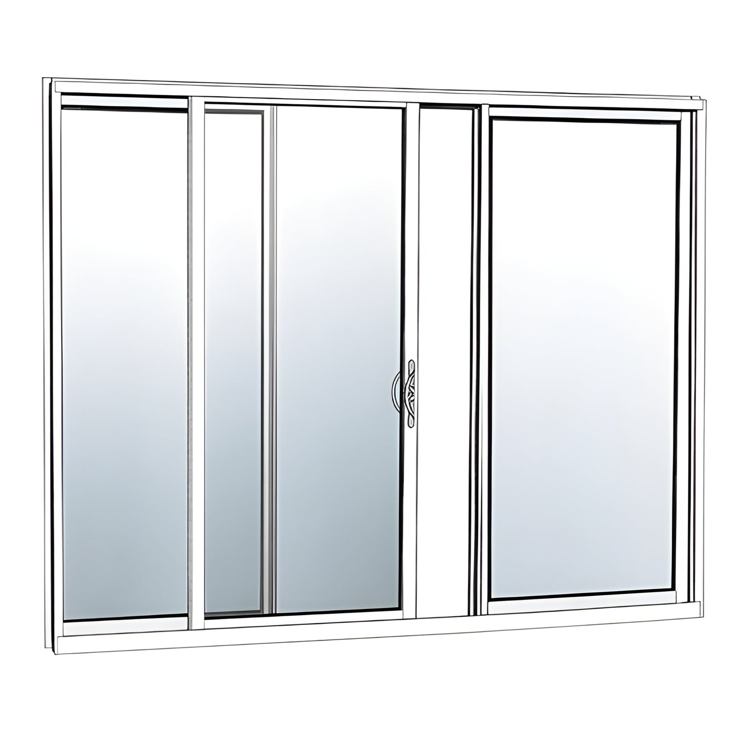 4-panel white Kynar Series 3000 high-performance exterior multi-track sliding door, SKU HS334BBK52