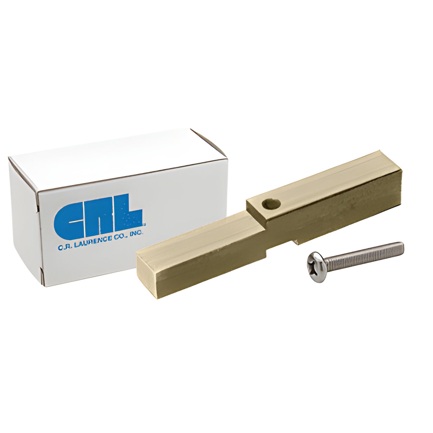 Brushed bronze brass adapter block (SKU HAB01BBRZ) with mounting screw and white box