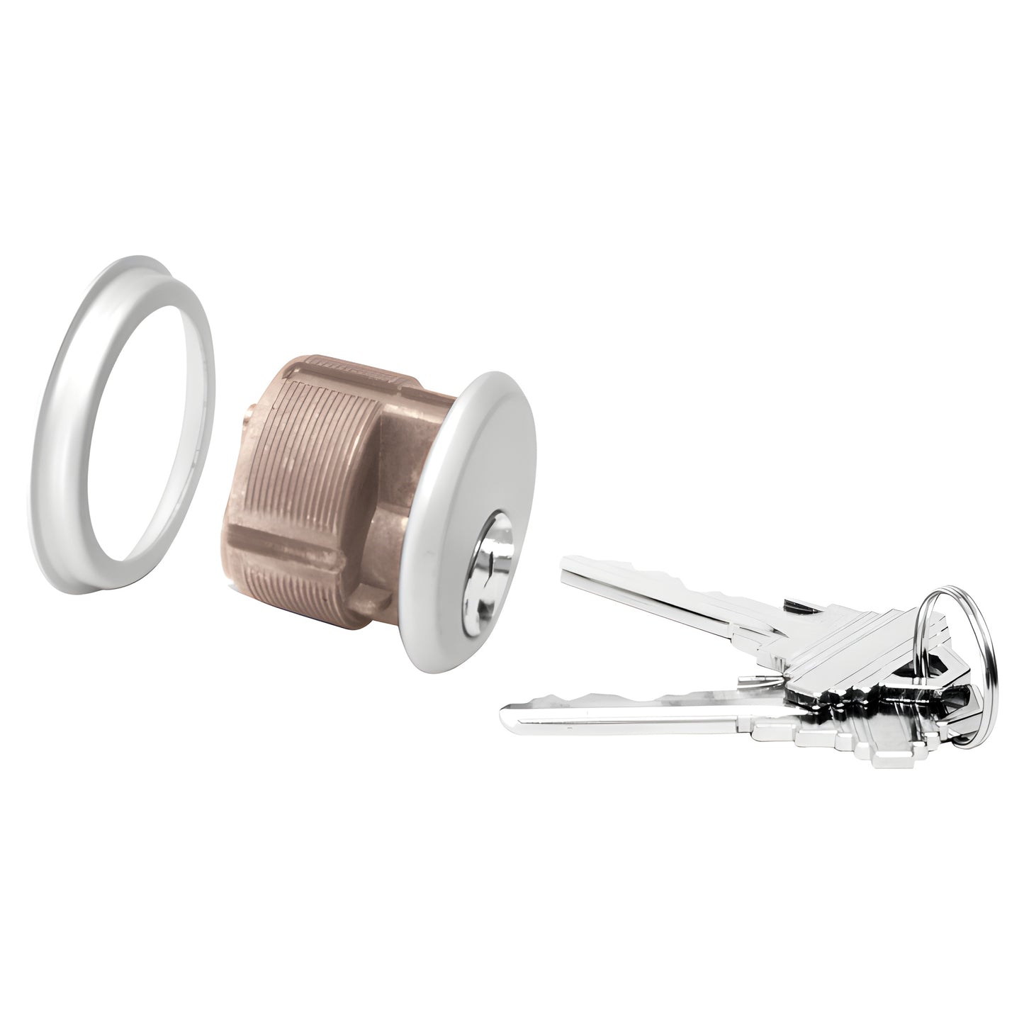 CRL DL2170Y8KDA single mortise 5 pin key cylinder, aluminum face and ring with two keys (Yale "8"/Schlage C compatible)