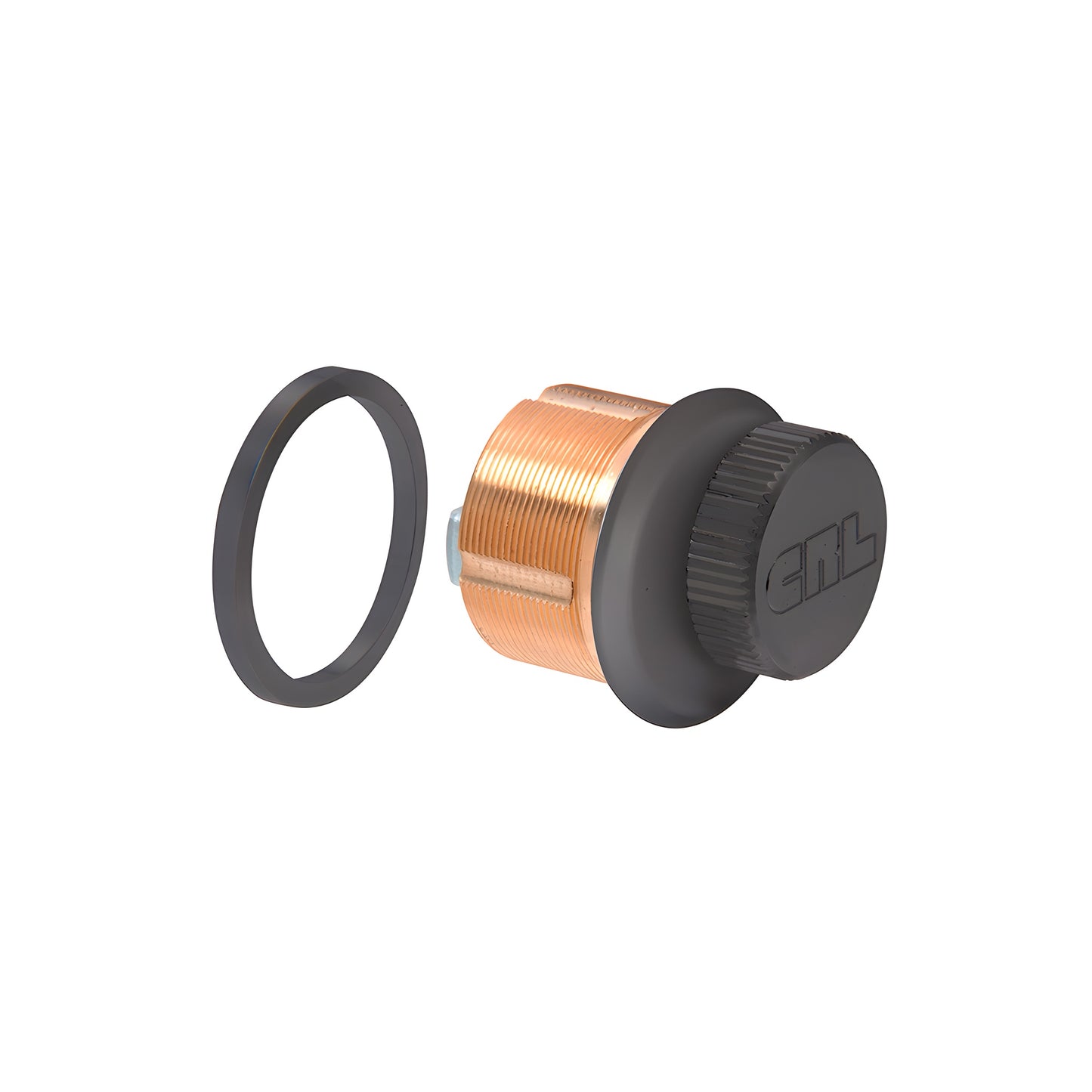 DRA22DU low-profile dark bronze thumbturn mortise cylinder, brass body with gasket, for standard bottom rail locks