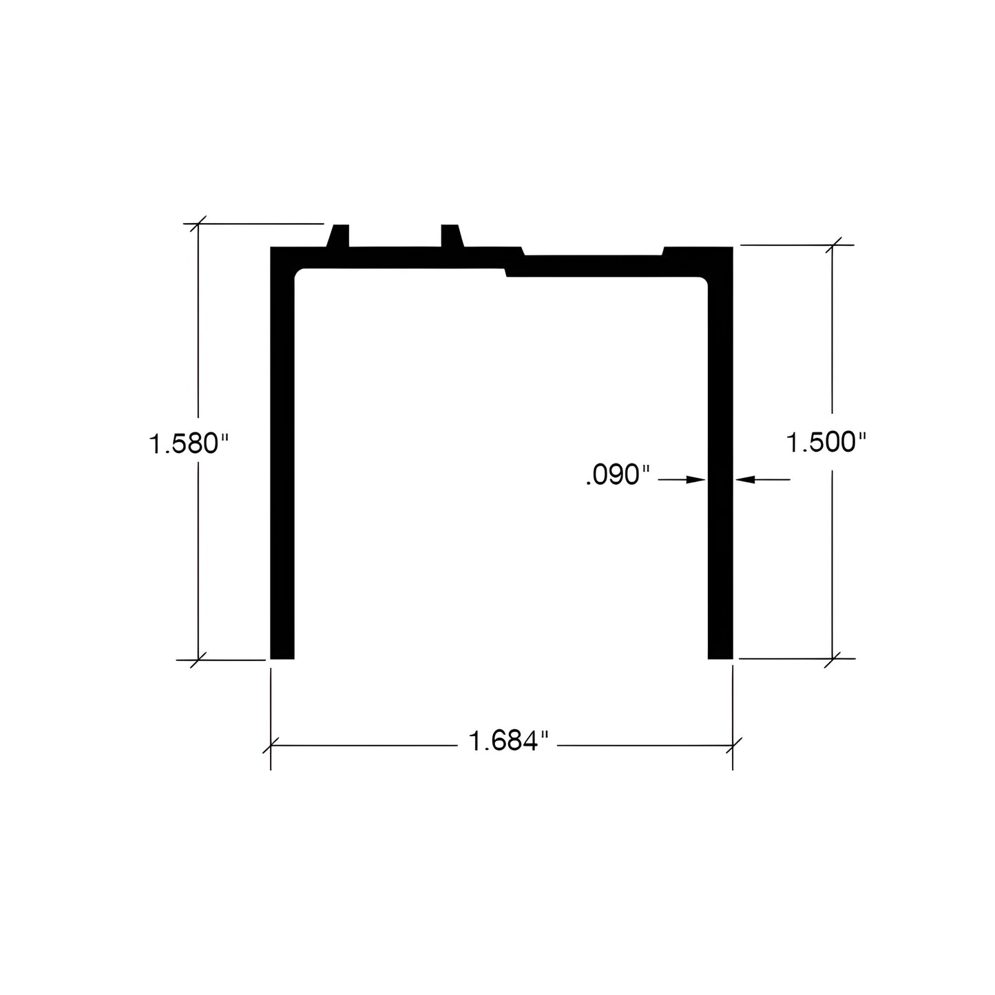 DK71720RB oil rubbed bronze tapered sill adapter extrusion for frameless sliding shower door, 72 in long