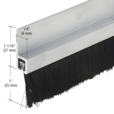 CRL 96" Extruded Aluminum Brush Door Sweep - 1" Nylon Bristles
