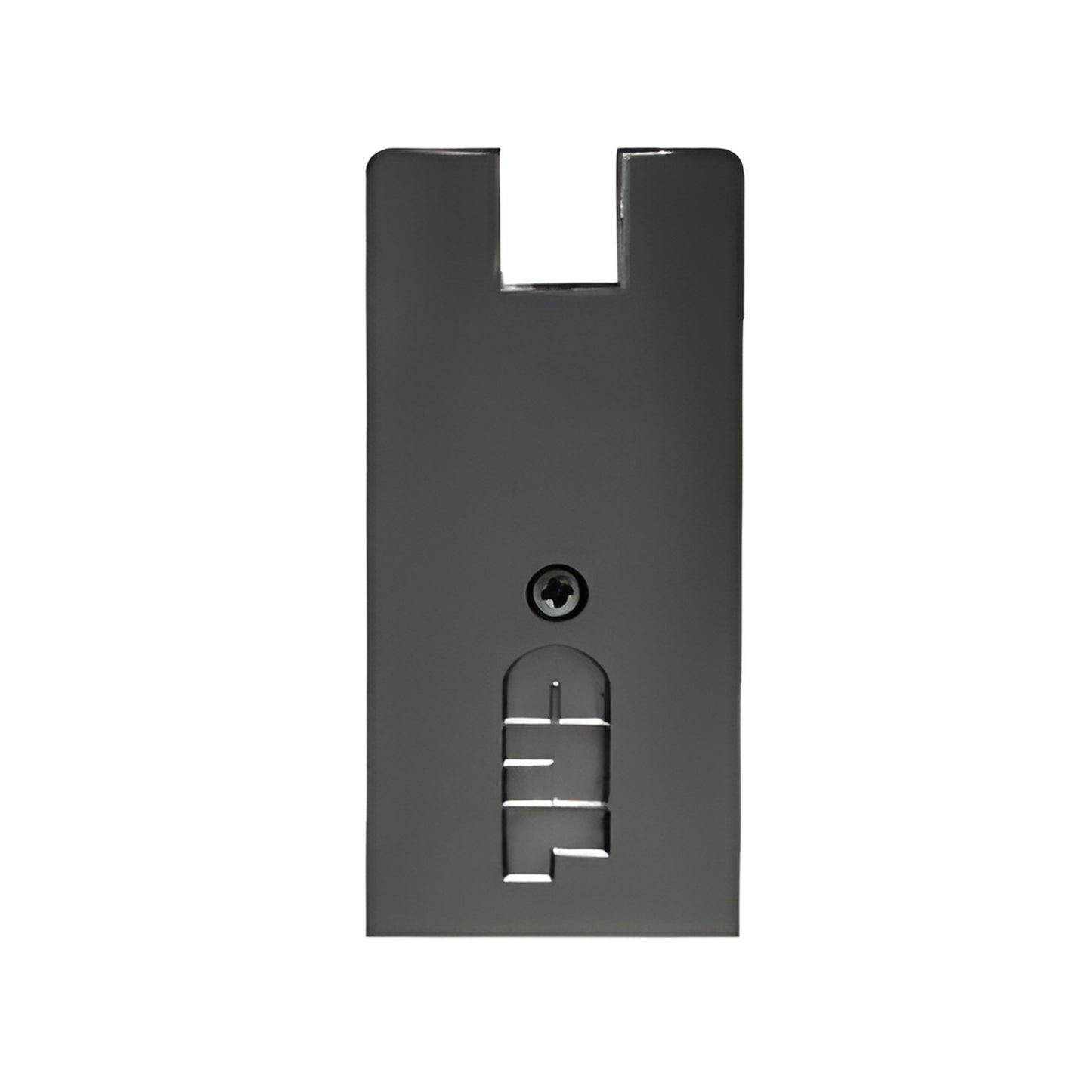 Gloss black aluminum end cap for 4" square Wedge-Lock door rail (SKU DREC4SBL), fits 3/8-1/2" glass