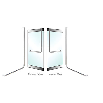 CRL-Blumcraft Brushed Stainless Left-Hand Rail-Mount Dummy Door Handle