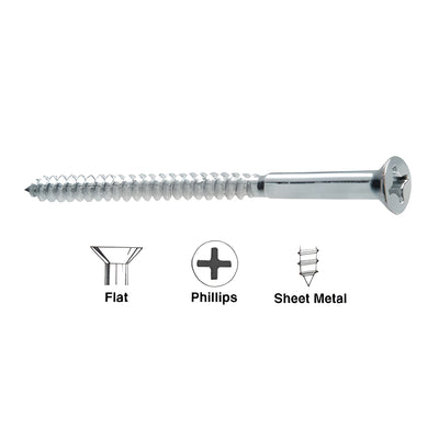 CRL #12 x 3-1/2 in Phillips Flat Head Wood Screws