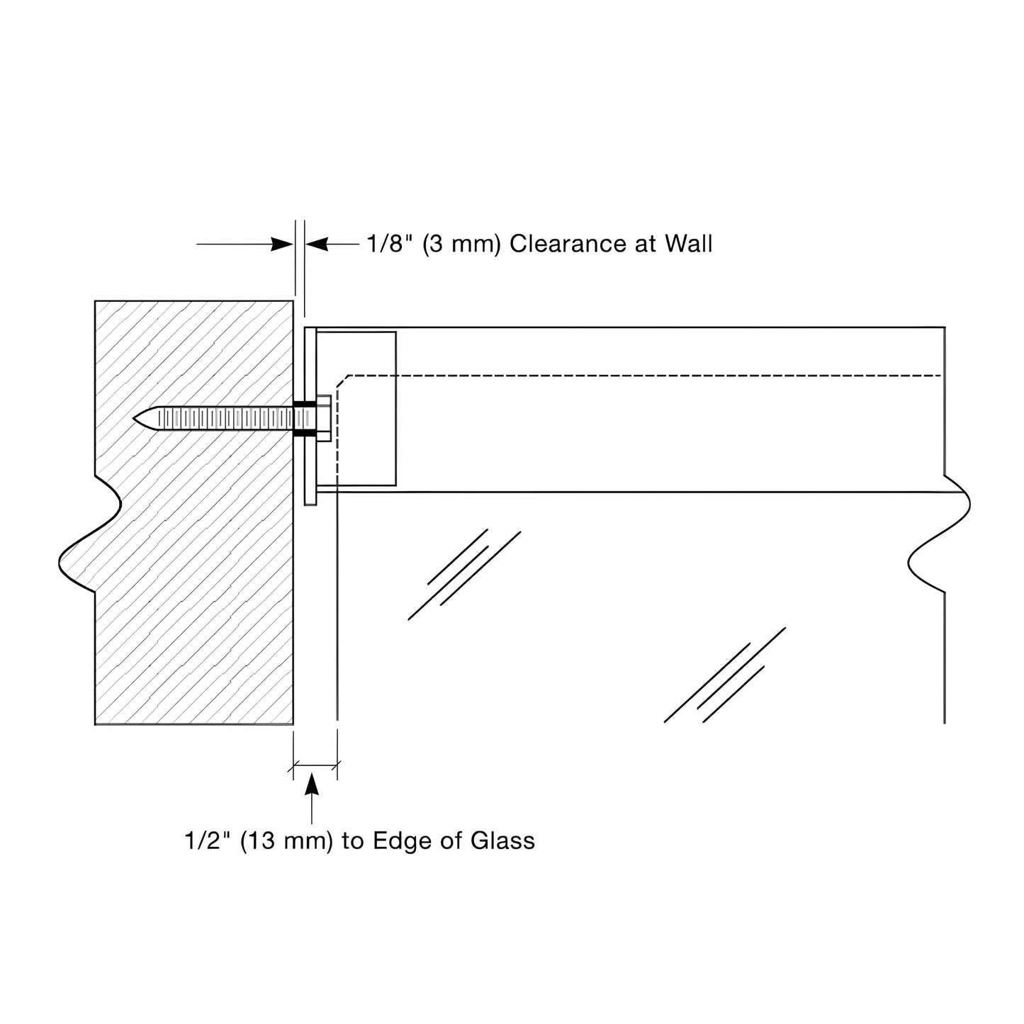 LR10SECBS brushed 316 stainless steel stabilizing end cap with screw and nylon spacer for L10 U-channel cap railing.