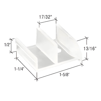 CRL 1-5/8" Wide Tub Enclosure Sliding Door Bottom Guide for Sterling