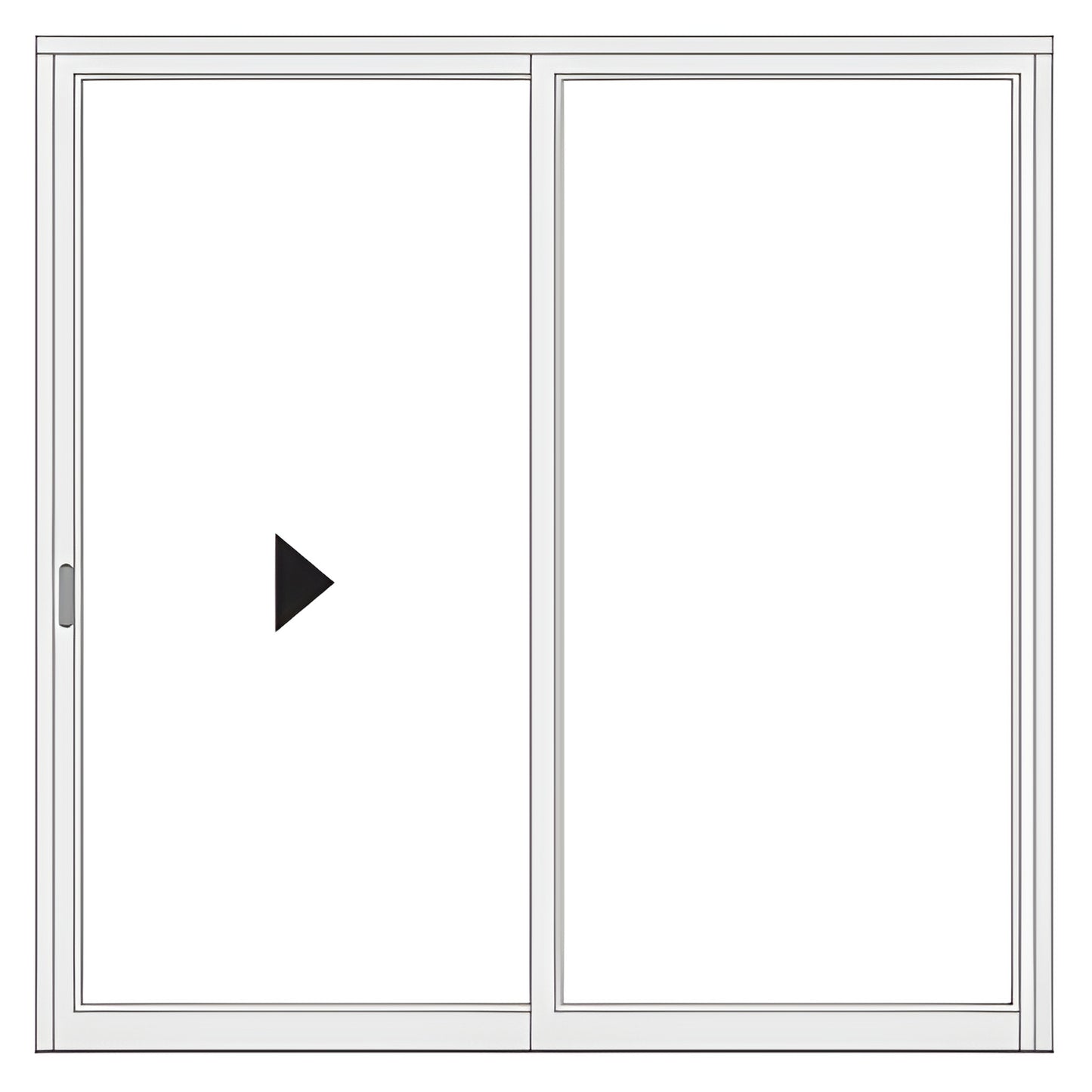 SD20011 clear anodized narrow-stile 2-panel interior sliding glass entrance door with flush finger pull (left panel slides)