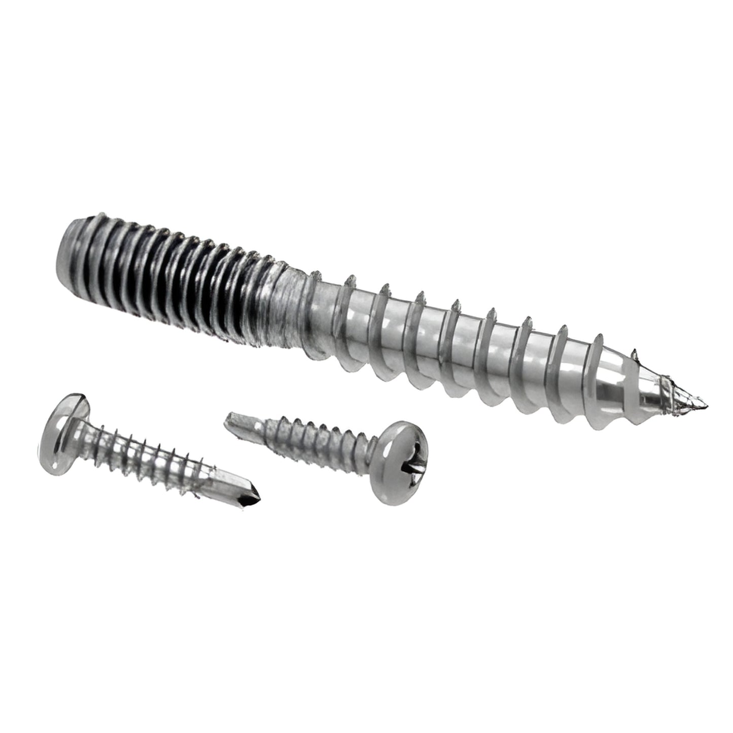 RSP1BS replacement pack: two 8-18 x 3/4" self-drilling Phillips pan screws and one 3/8"-16 x 3" stainless hanger bolt