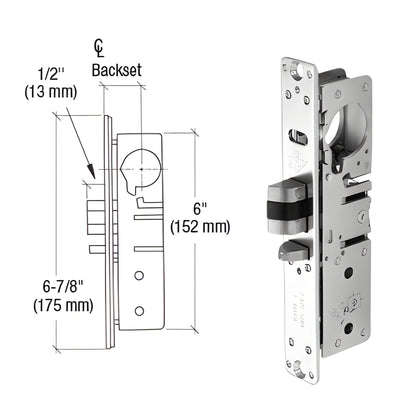CRL Adams Rite® Deadlatch Lock 1-1/2" Backset, Right-Hand