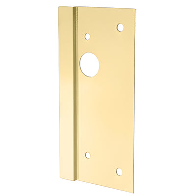 CRL 4x10 Satin Brass Right-Hand Center Lock Door Latch Guard