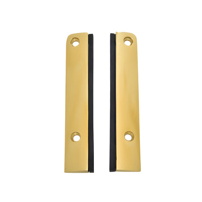 CRL DRX 4in Polished Brass Split Square End Cap w/ Filler Glass Door