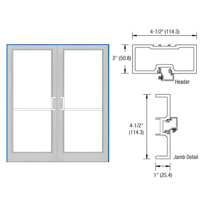 CRL-U.S. Aluminum DF800 74x86 Clear Anodized Up-and-Over Door Frame