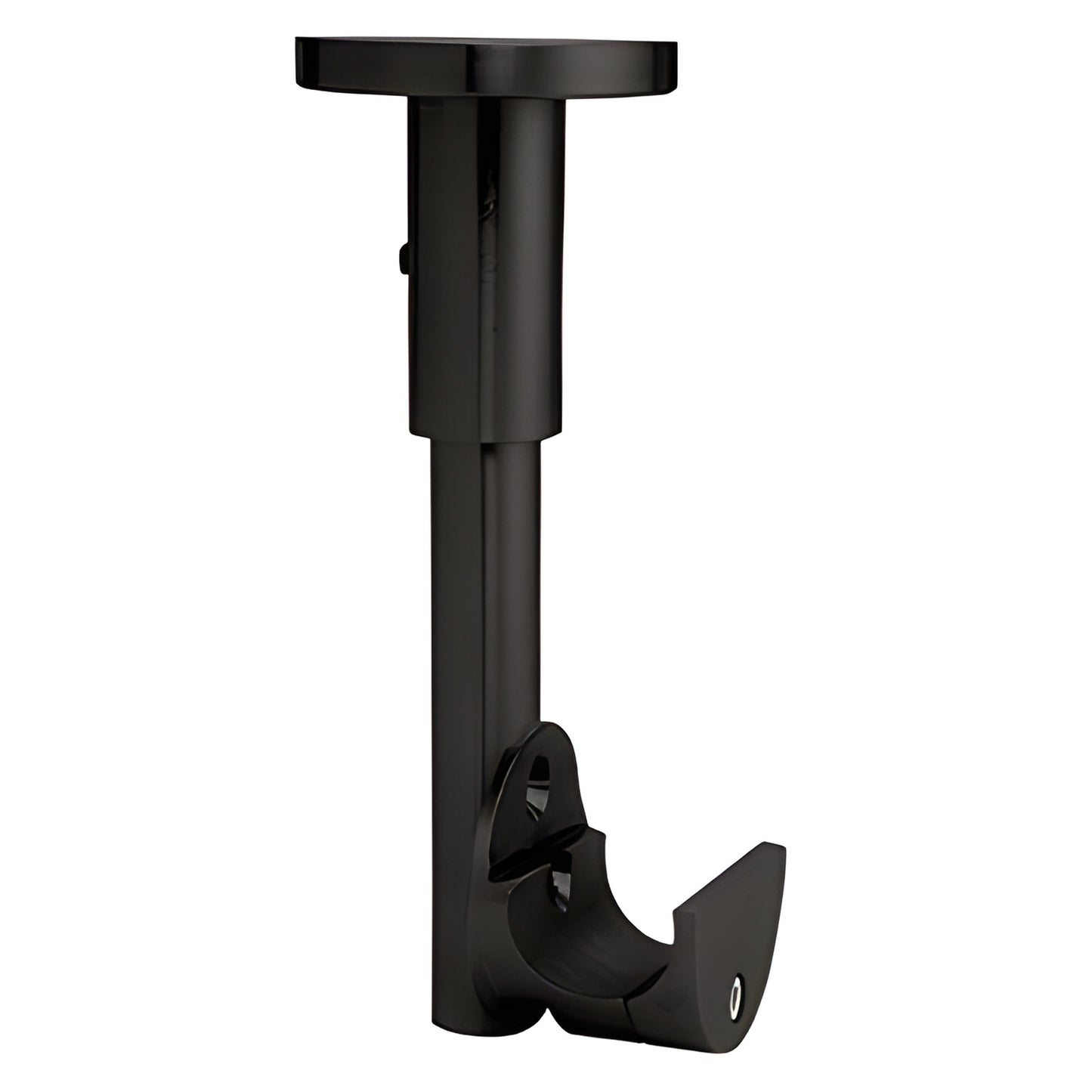 Matte black ceiling mount top sliding tube clamp for Laguna sliding glass doors, SKU LS412MBL