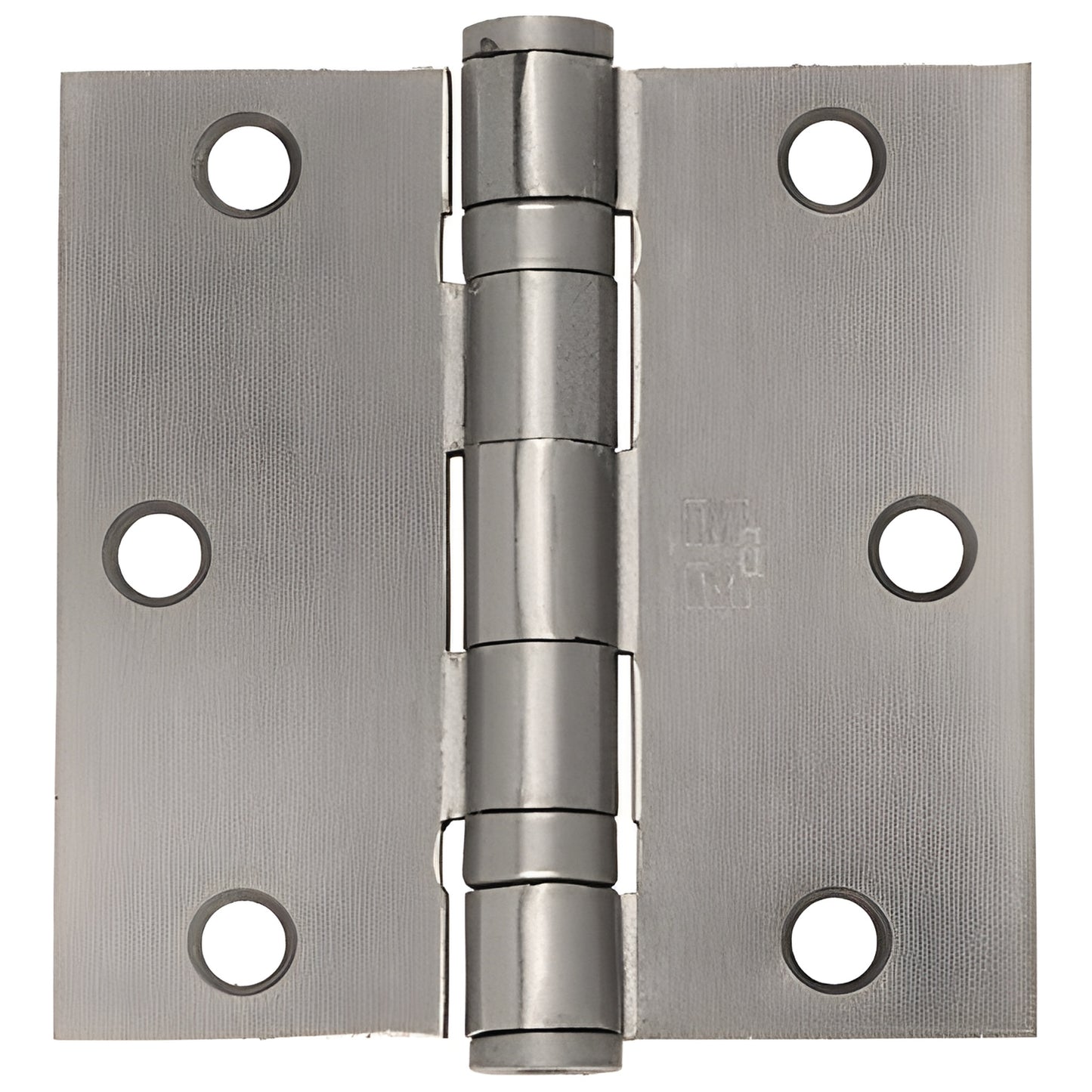 Dull nickel ball-bearing full mortise hinge CB4515, 4-1/2 inch, removable pin, four-hole leaf