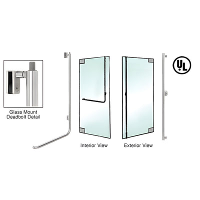 CRL-Blumcraft Brushed Stainless RH F-Top Keyed Glass Door Deadbolt