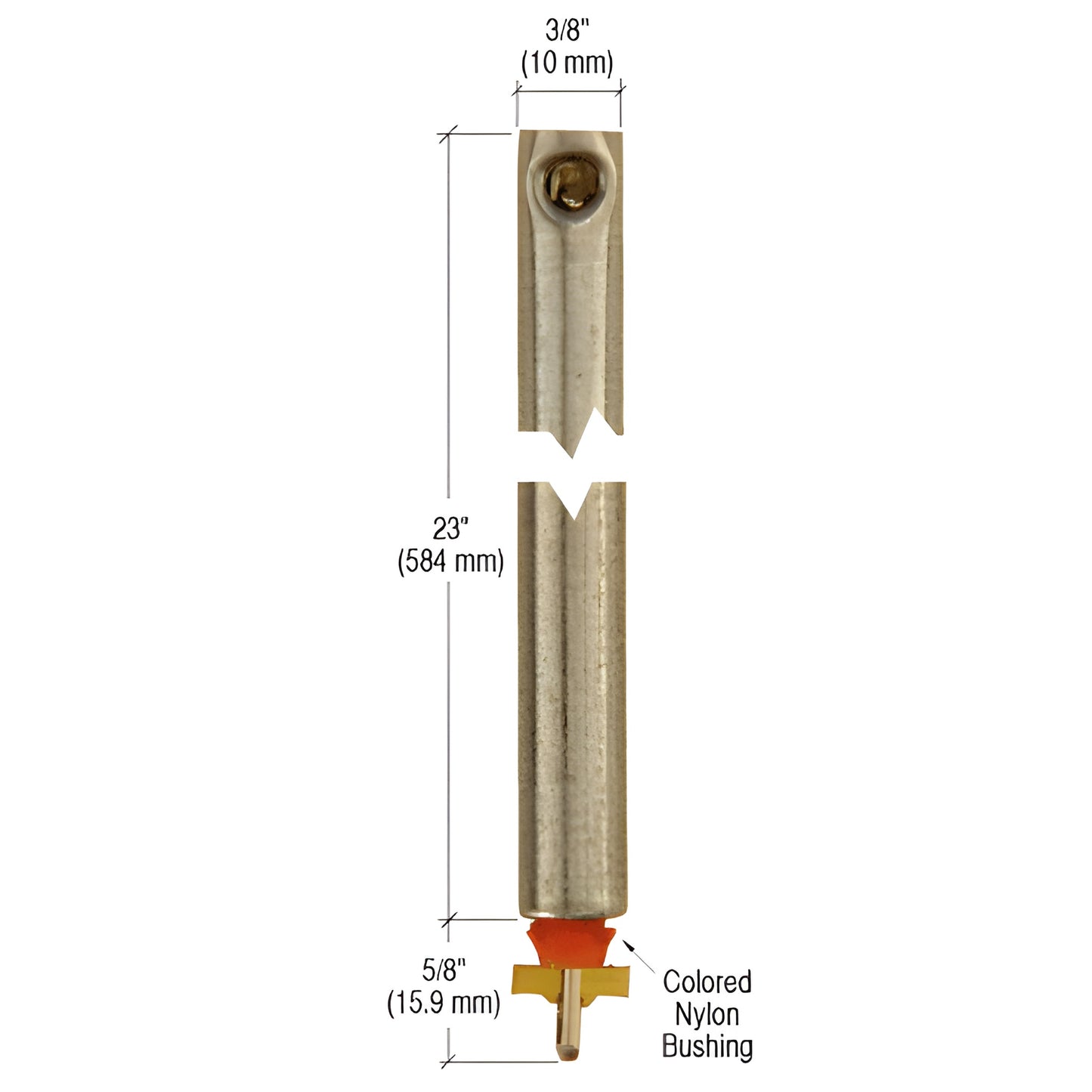 FM2320 3/8" x 23" tubular spiral non-tilt window balance with red nylon bushing, standard-duty (up to 25 lb)