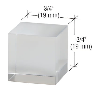 CRL 3/4" UV Bond Square Crystal Glass Shelf Support