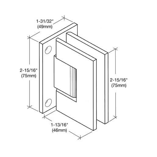 "CRL Brushed Nickel Wall Mount Hinge 037 Series - Sleek Design and Durable Full Back Plate