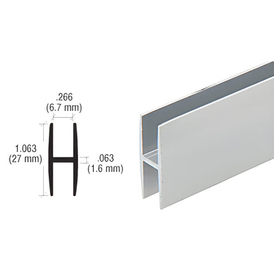 CRL H14 Satin Anodized Aluminum H-Bar Channel for Glass Doors