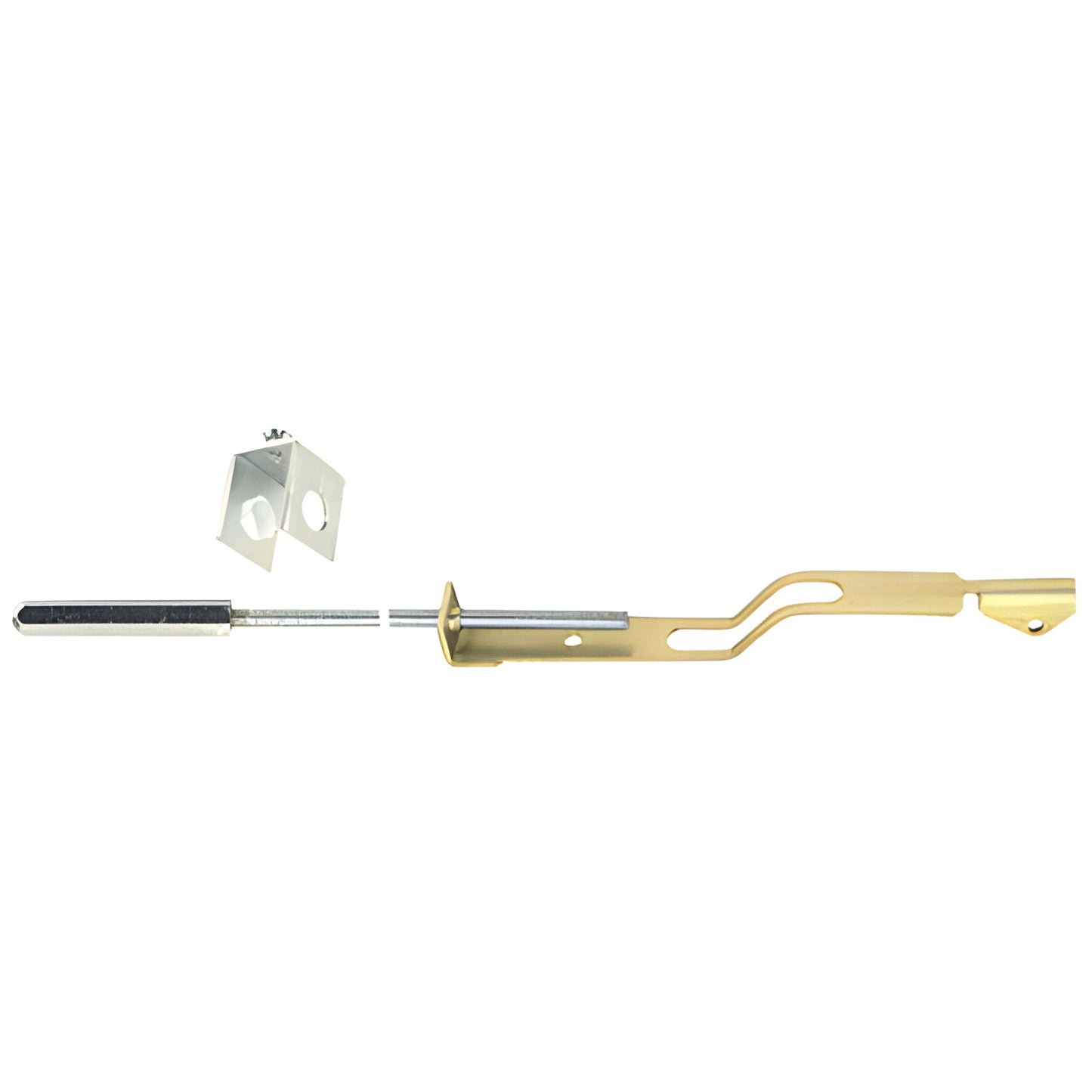 DL2231 threshold bolt kit - brass finish steel hex bolt assembly with mounting bracket for double door deadlock