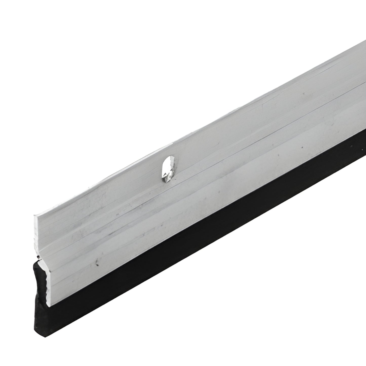 Aluminum door weatherseal with black sponge neoprene insert and extruded bracket, SKU 15NGA17
