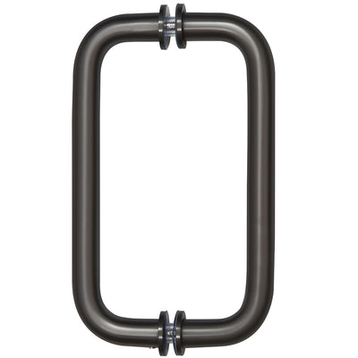 CRL Oil Rubbed Bronze 8" Back-to-Back Solid Brass 3/4" Diameter Pull Handles with Metal Washers