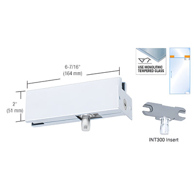 CRL Satin Anodized Wall-Mount Transom Patch 1NT300 - Glass Door