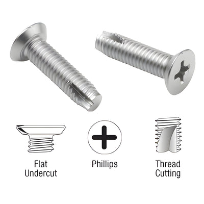 CRL P-Series Stainless #10-32 x 3/4 Undercut Phillips Top Rail Screws