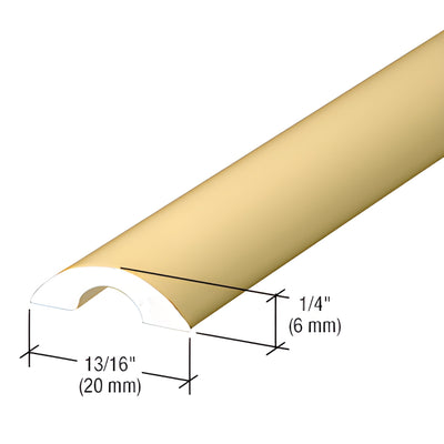 CRL Brite Gold Anodized Frameless Shower Door Half-Round Threshold
