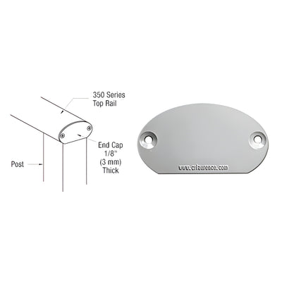 CRL 350X Series Silver Metallic Decorative End Cap - Shower Door