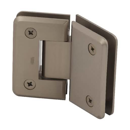 CRL Brushed Bronze 135° Glass-to-Glass Hinge, Pinnacle 045 Series, Standard Design