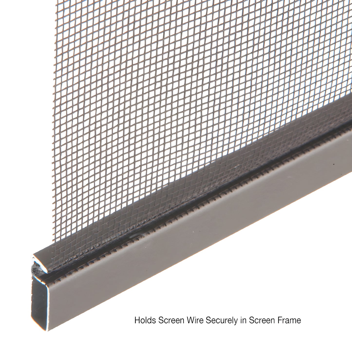 Black foam-core screen spline on CRL spool, 500' roll (SKU FSS190), close-up cross-section.
