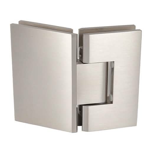 CRL Brushed Nickel Geneva 045 Series 135° Glass-to-Glass Hinge for Sleek Shower Design