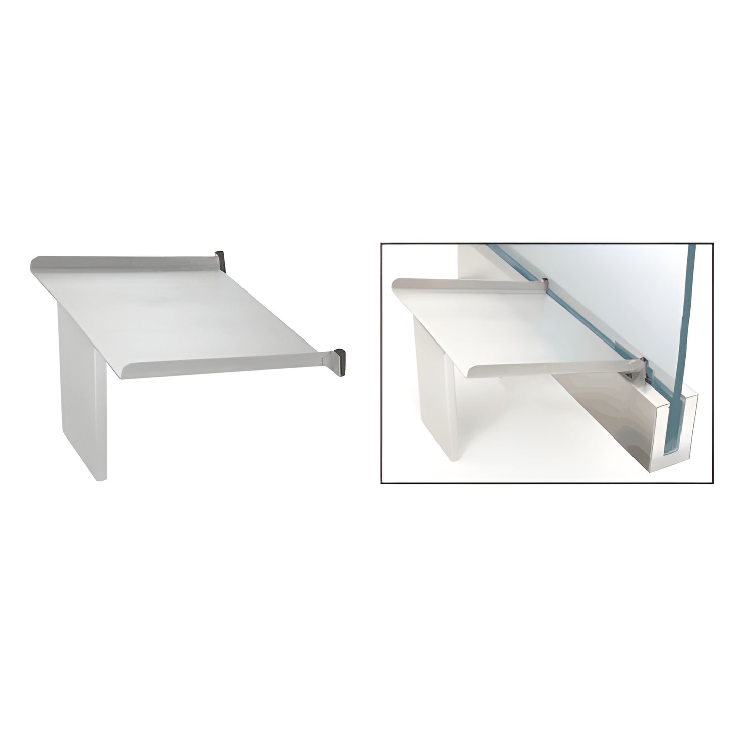 CRL Pouring Ramp GRP35 - angled white ramp for controlled, mess-free pouring of expanding cement into wet glazed door rails.