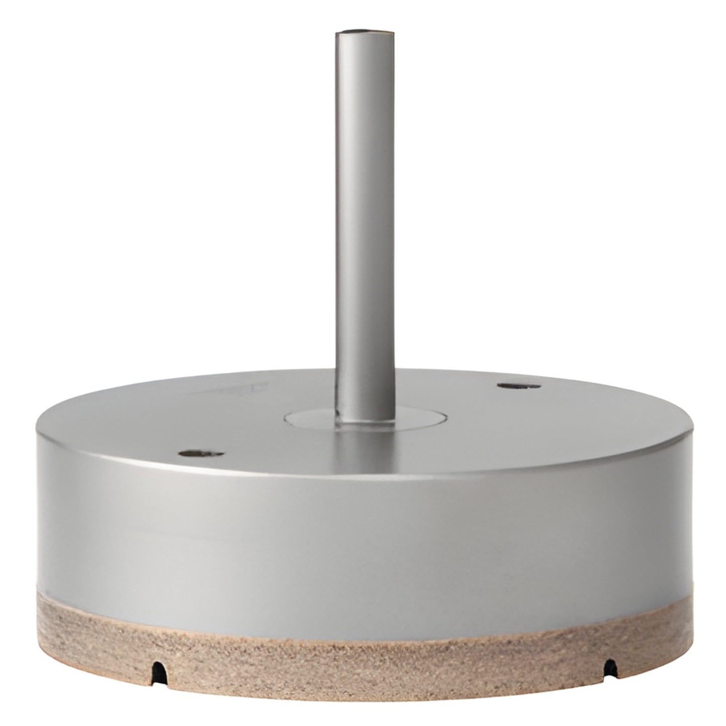 PD4 4" metal-bond diamond hole saw for glass - silver body with extra-long 3/8" reduced round shank.