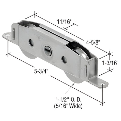 CRL 1-1/2" Tandem Stainless Sliding Glass Door Roller, 11/16" Housing